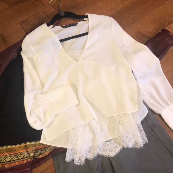 Zara white blouse - Picture 1 of 2